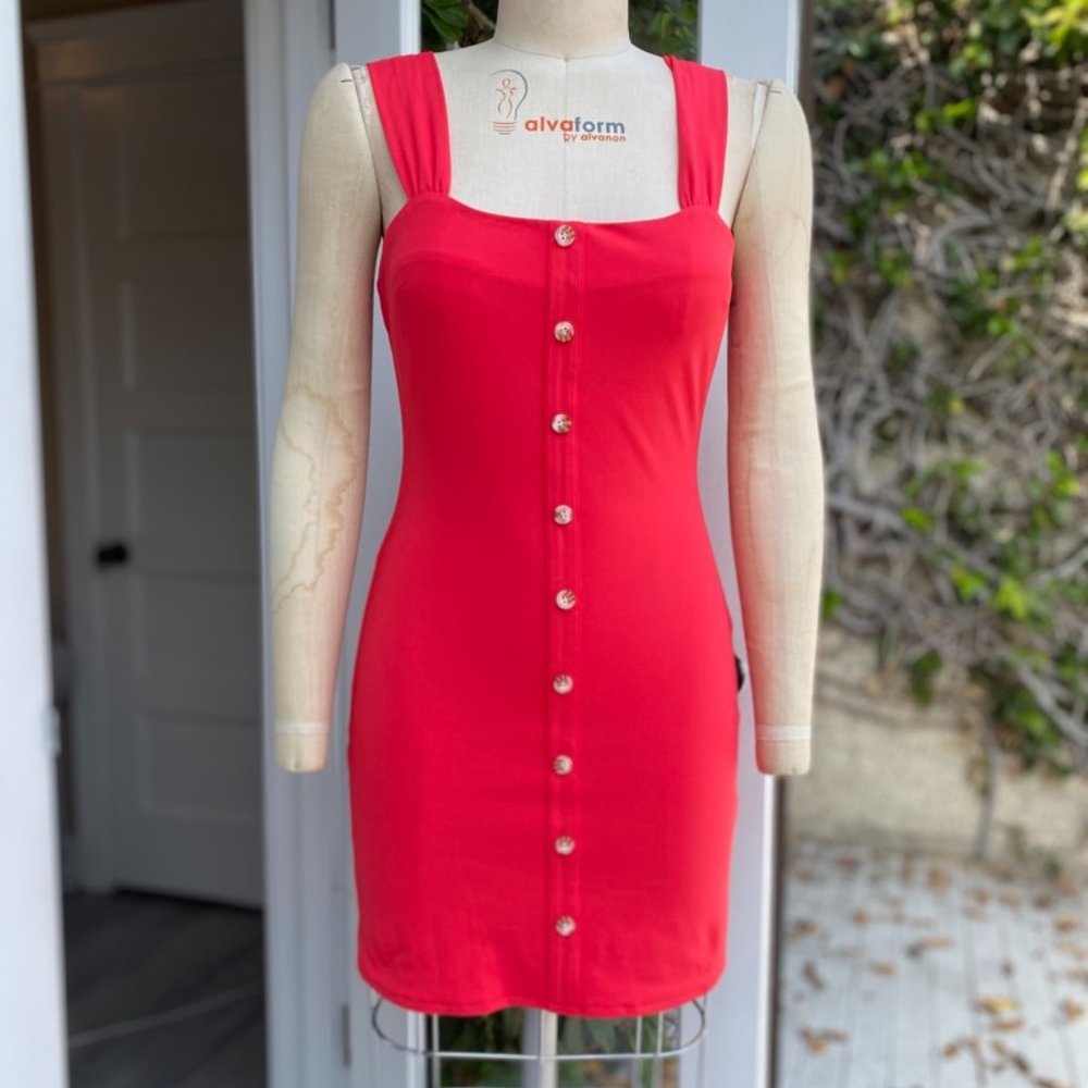 BEBE BUTTON FRONT PARTY DRESS